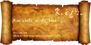 Karikás Ábel névjegykártya